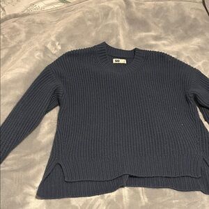SO Women's Dark Blue Crew Neck Sweater